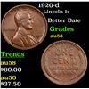1920-d Lincoln Cent 1c Grades Select AU