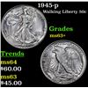 Image 1 : 1945-p Walking Liberty Half Dollar 50c Grades Select+ Unc