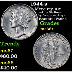 1944-s Mercury Dime 10c Grades GEM++ Unc
