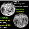Image 1 : 1941-d Mercury Dime 10c Grades GEM FSB