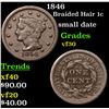 1846 Braided Hair Large Cent 1c Grades vf++