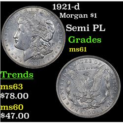 1921-d Morgan Dollar $1 Grades BU+