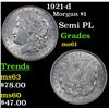 Image 1 : 1921-d Morgan Dollar $1 Grades BU+