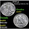 Image 1 : 1941-p Walking Liberty Half Dollar 50c Grades Select+ Unc