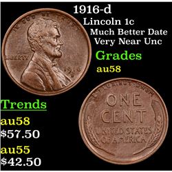 1916-d Lincoln Cent 1c Grades Choice AU/BU Slider