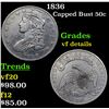 1836 Capped Bust Half Dollar 50c Grades vf details