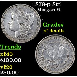 1878-p 8tf Morgan Dollar $1 Grades xf details