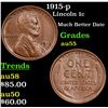 1915-p Lincoln Cent 1c Grades Choice AU