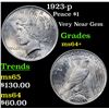 Image 1 : 1923-p Peace Dollar $1 Grades Choice+ Unc