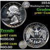 Image 1 : 1954 Washington Quarter 25c Grades GEM++ Proof Cameo