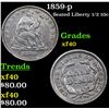 Image 1 : 1859-p Seated Liberty Half Dime 1/2 10c Grades xf