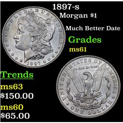 1897-s Morgan Dollar $1 Grades BU+