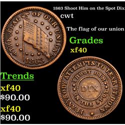1863 Shoot Him on the Spot Dix Civil War Token 1c Grades xf