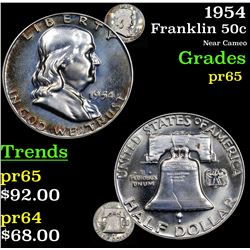 1954 Franklin Half Dollar 50c Grades GEM Proof