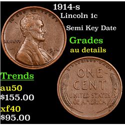 1914-s Lincoln Cent 1c Grades AU Details