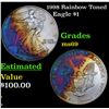 1998 Rainbow Toned Silver Eagle Dollar $1 Grades ms69