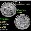 Image 1 : 1872-p Seated Liberty Half Dime 1/2 10c Grades Select AU