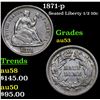 Image 1 : 1871-p Seated Liberty Half Dime 1/2 10c Grades Select AU