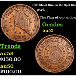 1863 Shoot Him on the Spot Dix Civil War Token 1c Grades Choice AU
