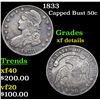 1833 Capped Bust Half Dollar 50c Grades xf details