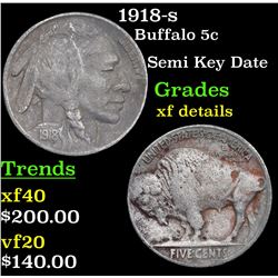 1918-s Buffalo Nickel 5c Grades xf details