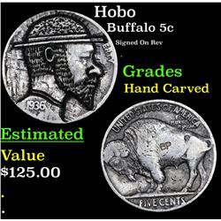 Hobo Buffalo Nickel 5c Grades Hand Carved