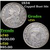 Image 1 : 1834 Capped Bust Half Dollar 50c Grades vf++