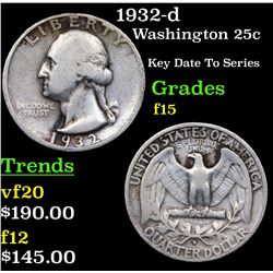 1932-d Washington Quarter 25c Grades f+