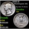 Image 1 : 1932-d Washington Quarter 25c Grades f+