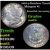 Image 1 : 1883-p Rainbow Toned Morgan Dollar $1 Grades Select+ Unc