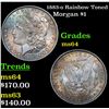 Image 1 : 1883-o Rainbow Toned Morgan Dollar $1 Grades Choice Unc
