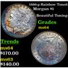 Image 1 : 1886-p Rainbow Toned Morgan Dollar $1 Grades Choice Unc