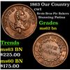 Image 1 : 1863 Our Country Civil War Token 1c Grades Select Unc BN