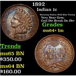 1892 Indian Cent 1c Grades Choice+ Unc BN