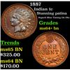 Image 1 : 1887 Indian Cent 1c Grades Choice+ Unc BN