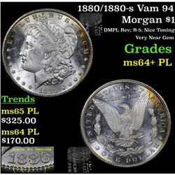 1880/1880-s Vam 94 Morgan Dollar $1 Grades Choice Unc+ PL