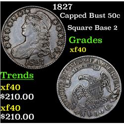 1827 Capped Bust Half Dollar 50c Grades xf