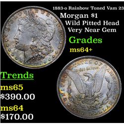 1883-o Rainbow Toned Vam 23 Morgan Dollar $1 Grades Choice+ Unc