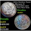 Image 1 : 1884-o Rainbow Toned Morgan Dollar $1 Grades Choice+ Unc