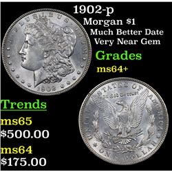 1902-p Morgan Dollar $1 Grades Choice+ Unc