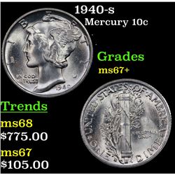 1940-s Mercury Dime 10c Grades Gem++ Unc