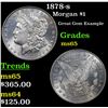 Image 1 : 1878-s Morgan Dollar $1 Grades GEM Unc