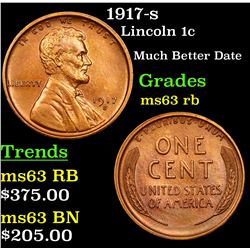 1917-s Lincoln Cent 1c Grades Select Unc RB