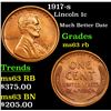 Image 1 : 1917-s Lincoln Cent 1c Grades Select Unc RB