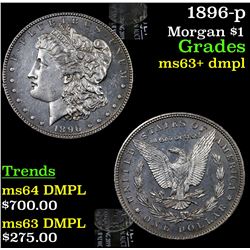1896-p Morgan Dollar $1 Grades Select Unc+ DMPL