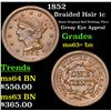 Image 1 : 1852 Braided Hair Large Cent 1c Grades Select+ Unc BN