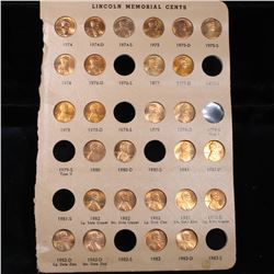 Near Complete Lincoln Cent Page 1974-1983, 27 coins