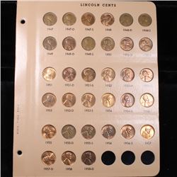 Near complete Lincoln cent page 1947-1958 32 coins