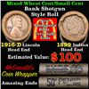 Image 1 : Mixed small cents 1c orig shotgun roll, 1916-d Wheat Cent, 1899 Indian Cent other end