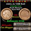 Image 1 : ***Auction Highlight*** Lincoln Wheat cent 1c orig roll, 1909-s one end, VDB rev other end, WOW! (fc